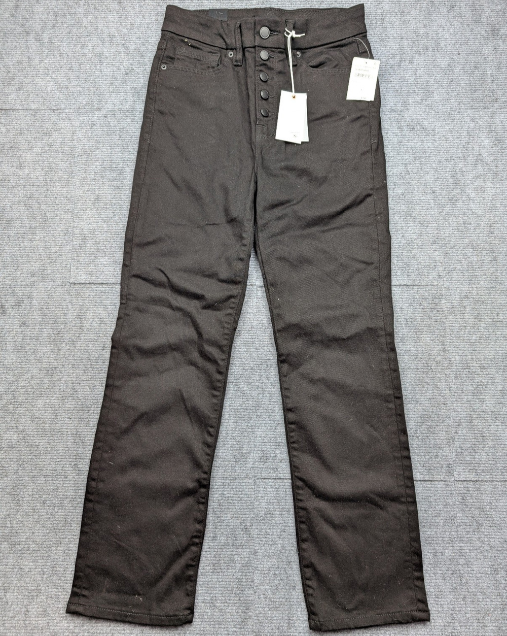 Good American Good Legs Straight Jeans Womens 6 Black Button Fly Stretch Classic